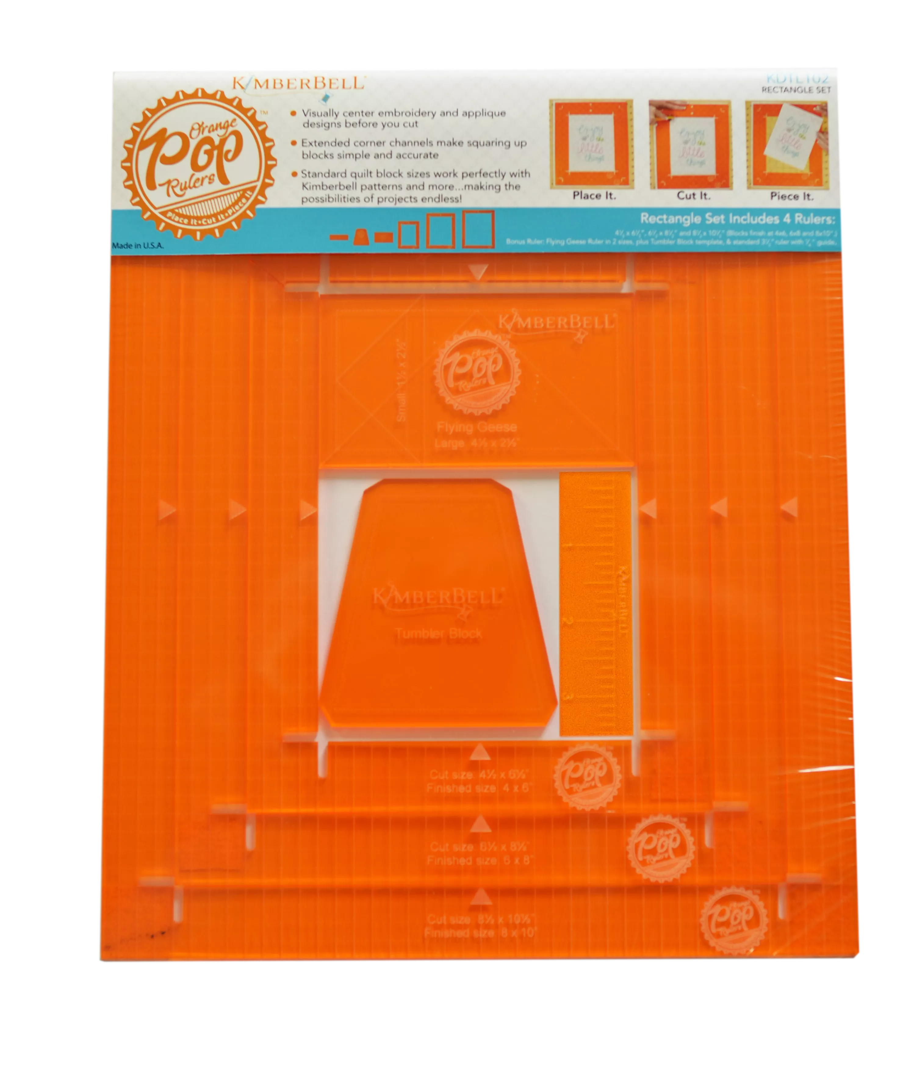 Orange Pop Rulers Rectangle Set