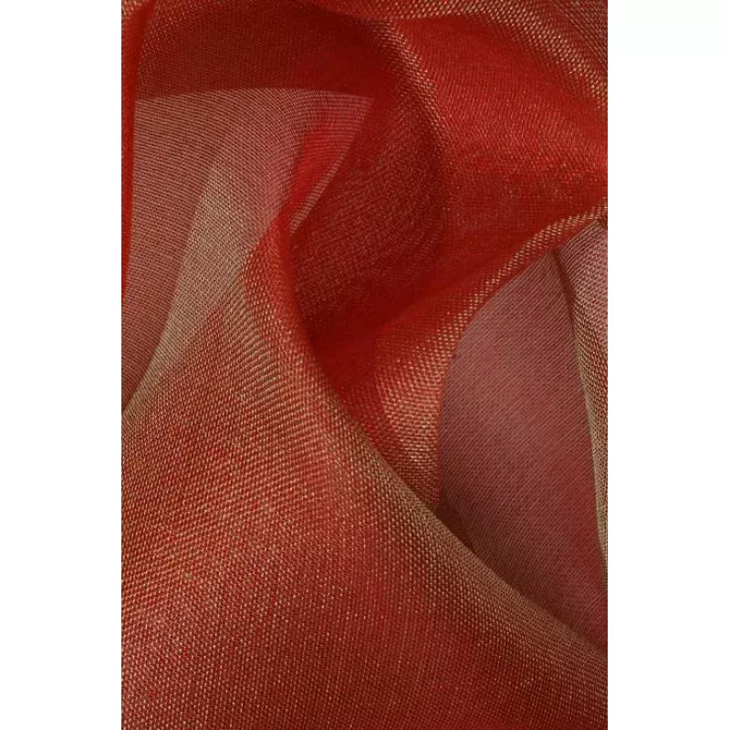 Orange Rust Silk Organza Fabric
