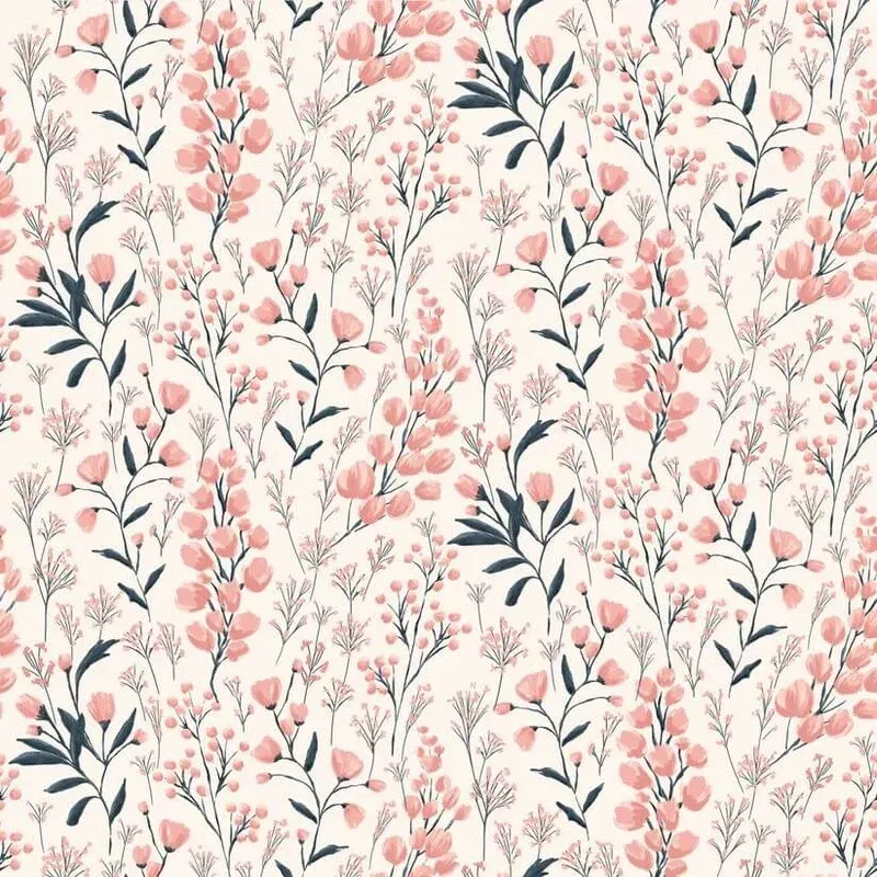 Painted Blossoms – Field of Dreams – White 44″ / 45″ Fabric Per Yard