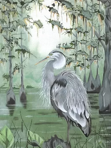 Painted Pony Designs – Heron in the Bayou