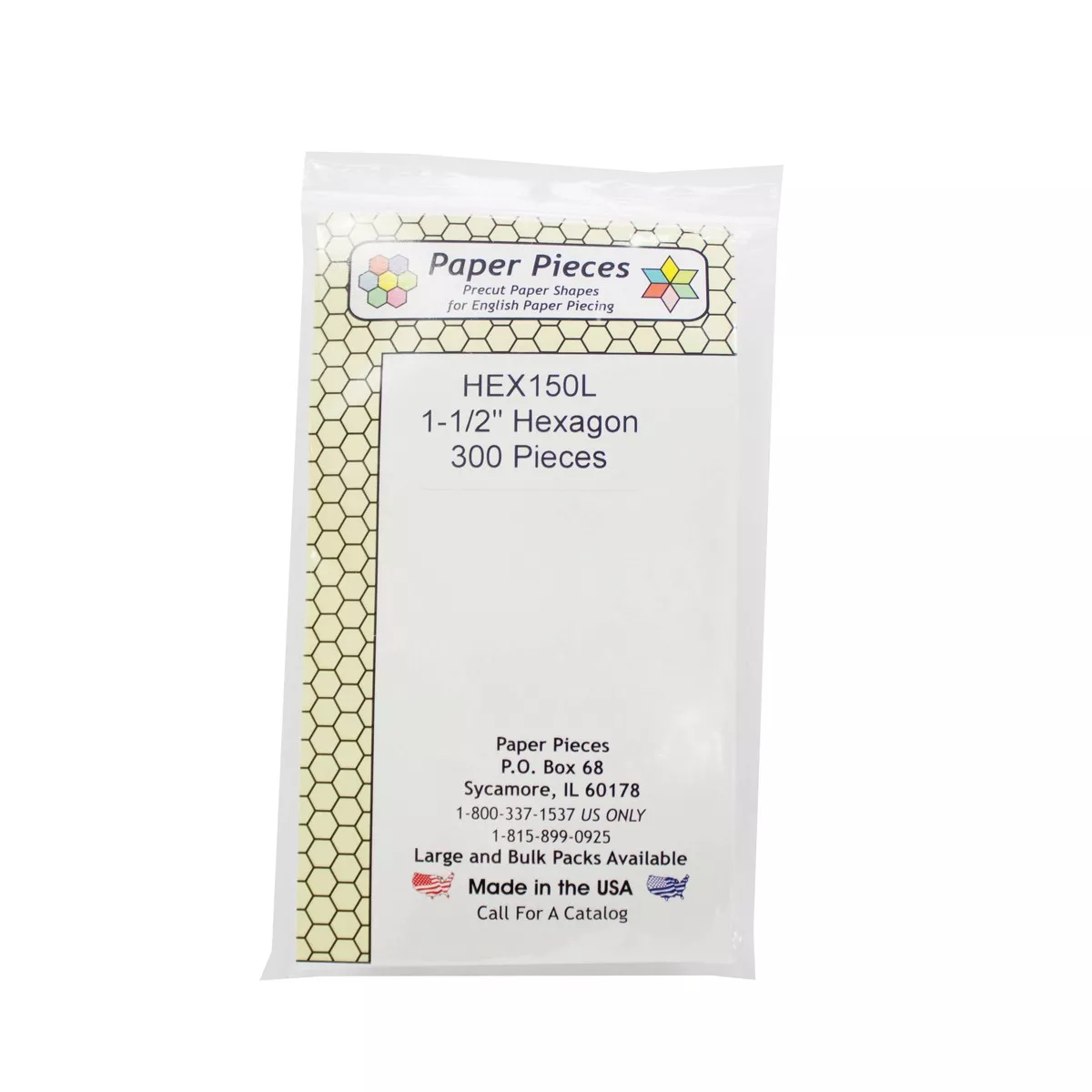 Paper Piece Hexagon Pack 1-1 /2in 300pc