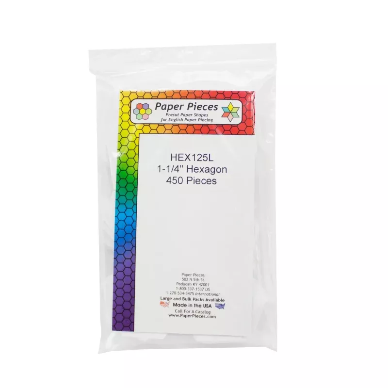 Paper Piece Hexagon Pack 1-1 /4in 450pc