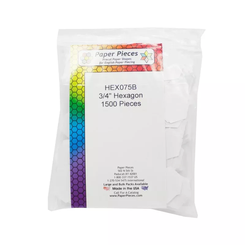 Paper Piece Hexagon Pack 3 /4in 1500pc