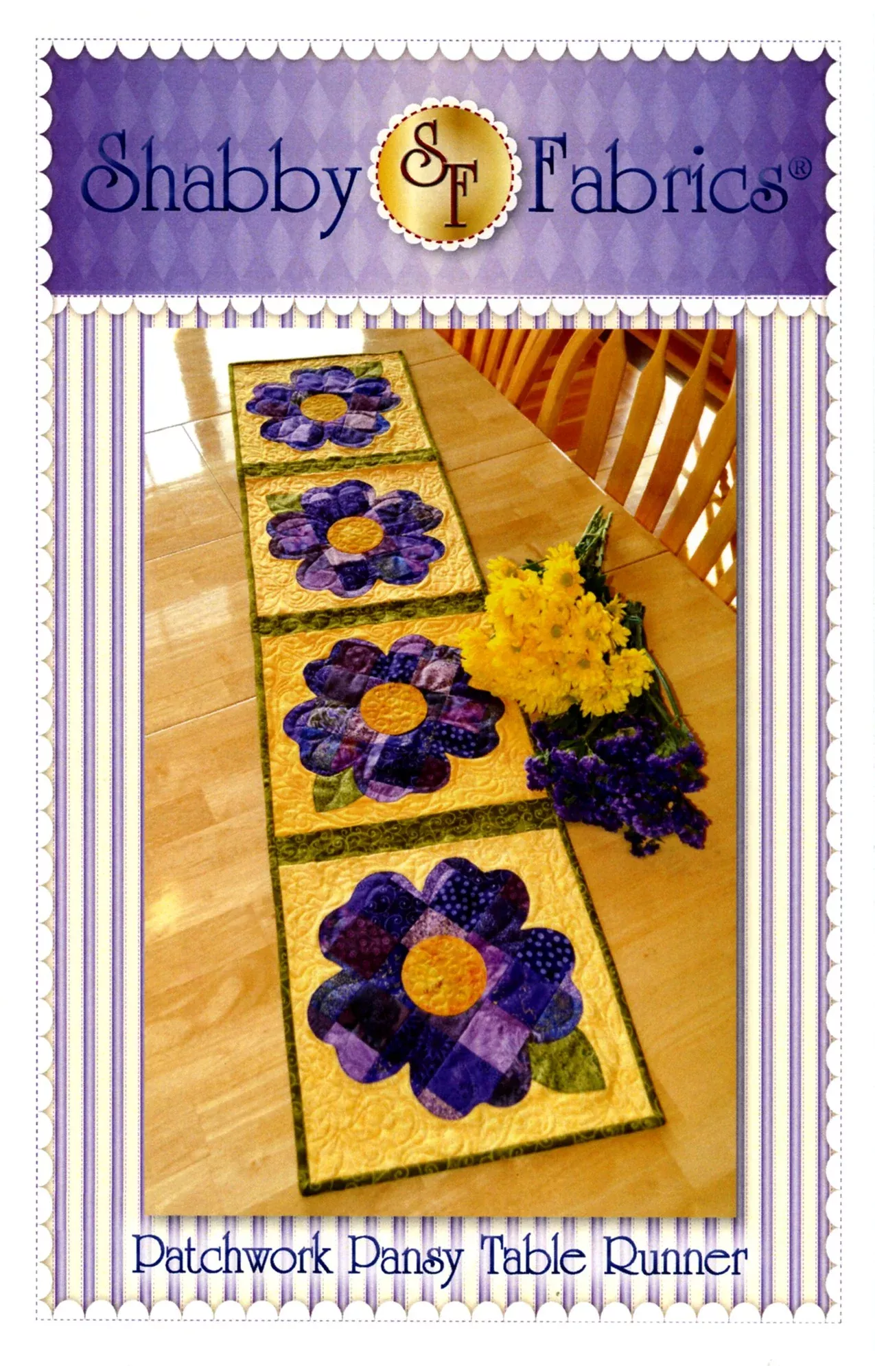 Patchwork Pansy Table Runner