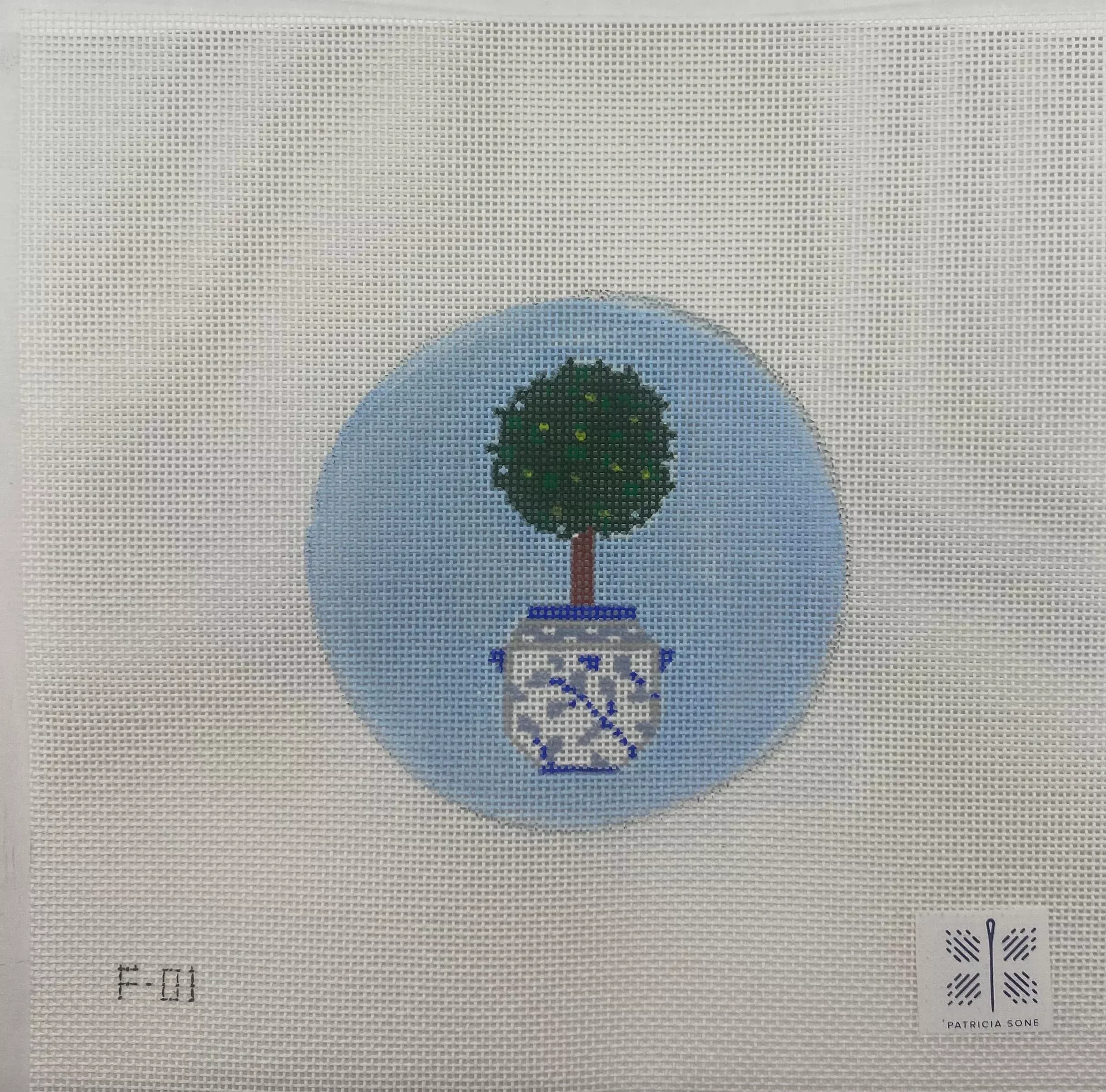 Patricia Sone Spring Topiary on Blue