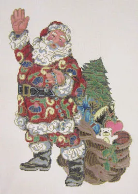 Patti Mann – Cloisonné Santa and Toy Bag