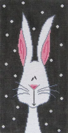 Patti Mann – Funny White Bunny on Black