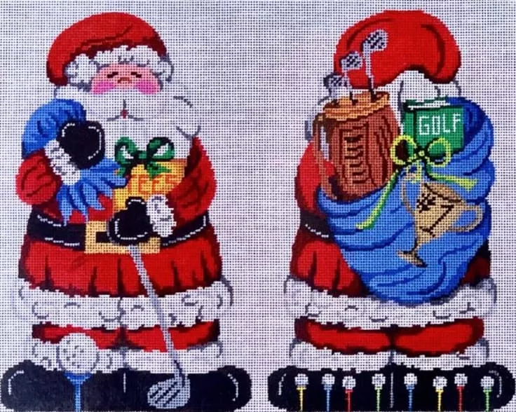 Patti Mann Needlepoint – 2-Sided Santa Golf