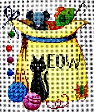Patti Mann Needlepoint – Bag of Kitty Treats