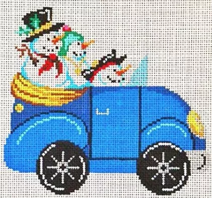 Patti Mann Needlepoint – Blue VW Bug Ornament