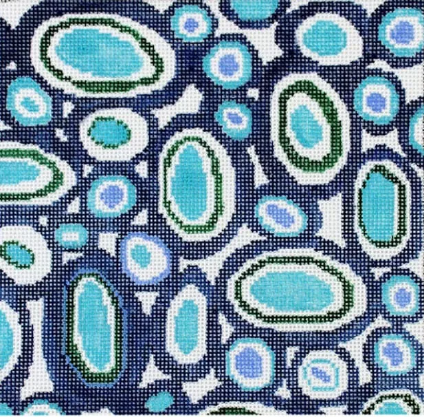 Patti Mann Needlepoint – Blue and White Circles