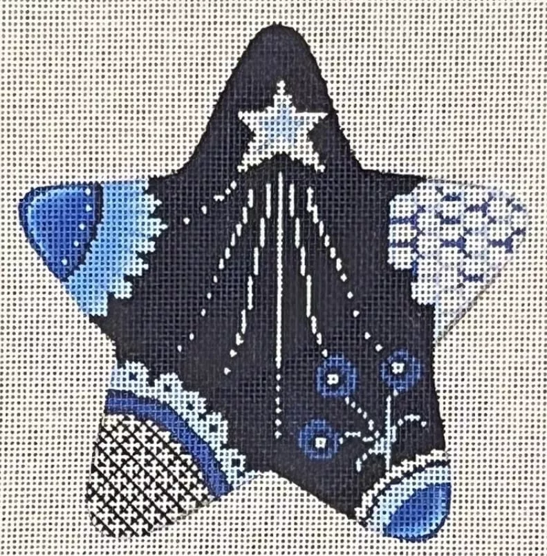 Patti Mann Needlepoint – Blue White Star Shining Star