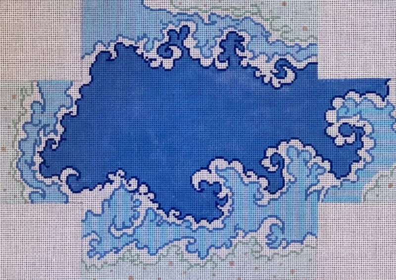 Patti Mann Needlepoint – Brick Cover Blue Wave
