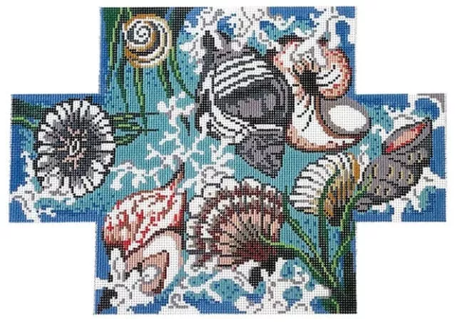 Patti Mann Needlepoint – Brick Cover Seashells