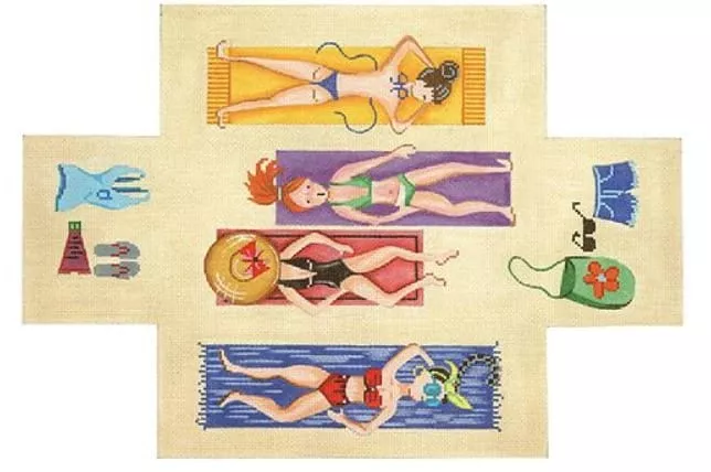 Patti Mann Needlepoint – Brick Cover Sunbathers