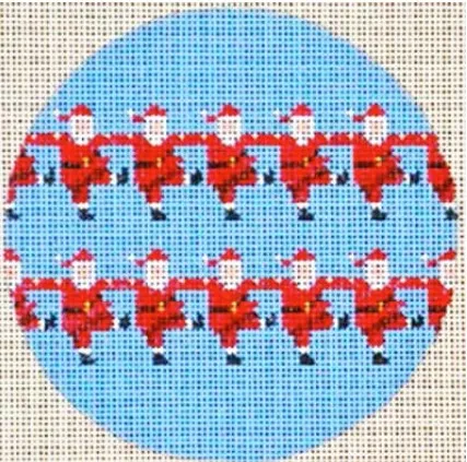Patti Mann Needlepoint – Dancing Santas Ornament