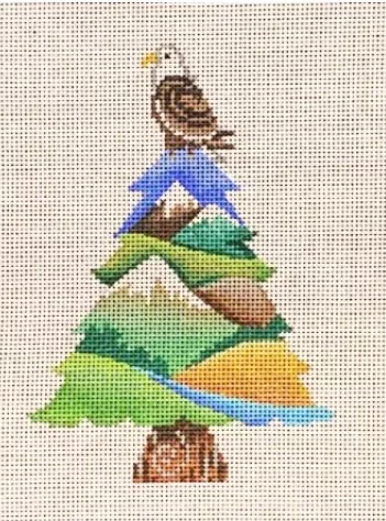 Patti Mann Needlepoint – Eagle on Tree Ornament