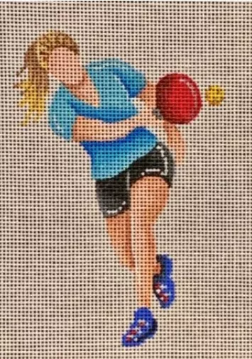 Patti Mann Needlepoint – Female Pickleball Player
