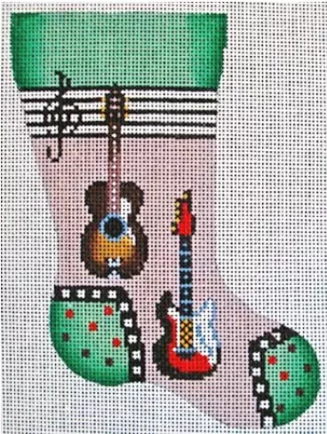 Patti Mann Needlepoint – Guitars Mini Sock