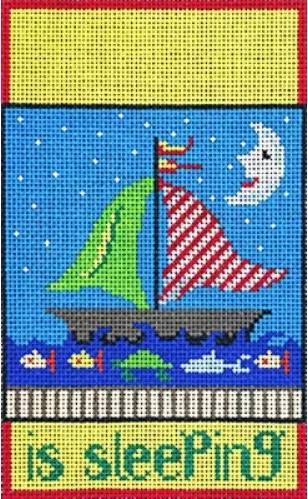 Patti Mann Needlepoint – …is Sleeping Sailboat Sign