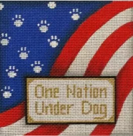 Patti Mann Needlepoint – One Nation Under Dog Ornament