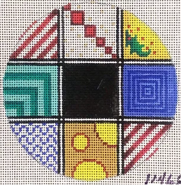 Patti Mann Needlepoint – Patchwork Round Ornament