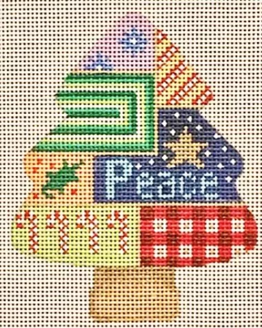 Patti Mann Needlepoint – Peace Patchwork Ornament