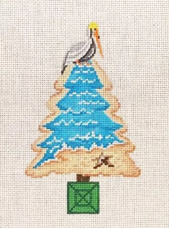Patti Mann Needlepoint – Pelican on Tree Ornament