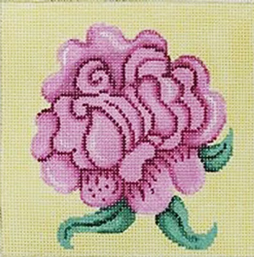Patti Mann Needlepoint – Pink Rose of Yellow