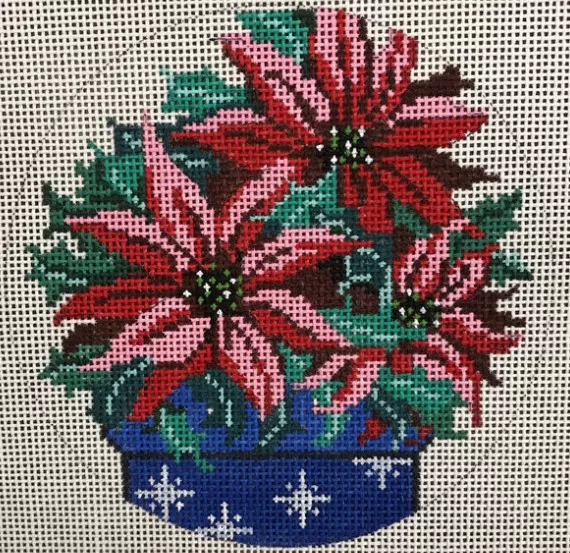 Patti Mann Needlepoint – Poinsettia Ornament