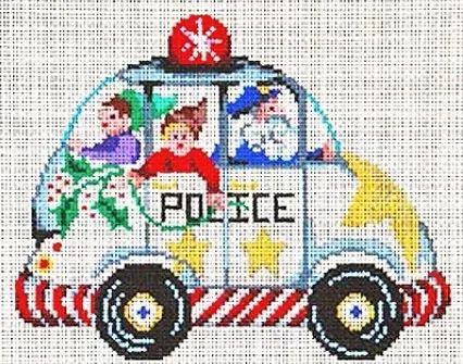 Patti Mann Needlepoint – Police Car Ornament