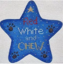 Patti Mann Needlepoint – Red, White and Chew Ornament