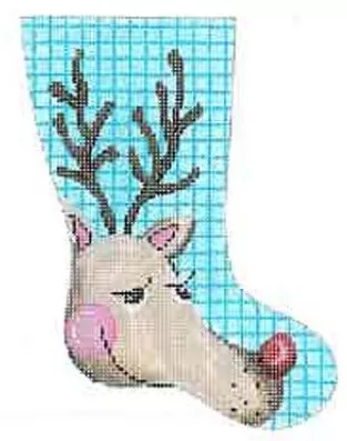 Patti Mann Needlepoint – Rudolf Mini Sock