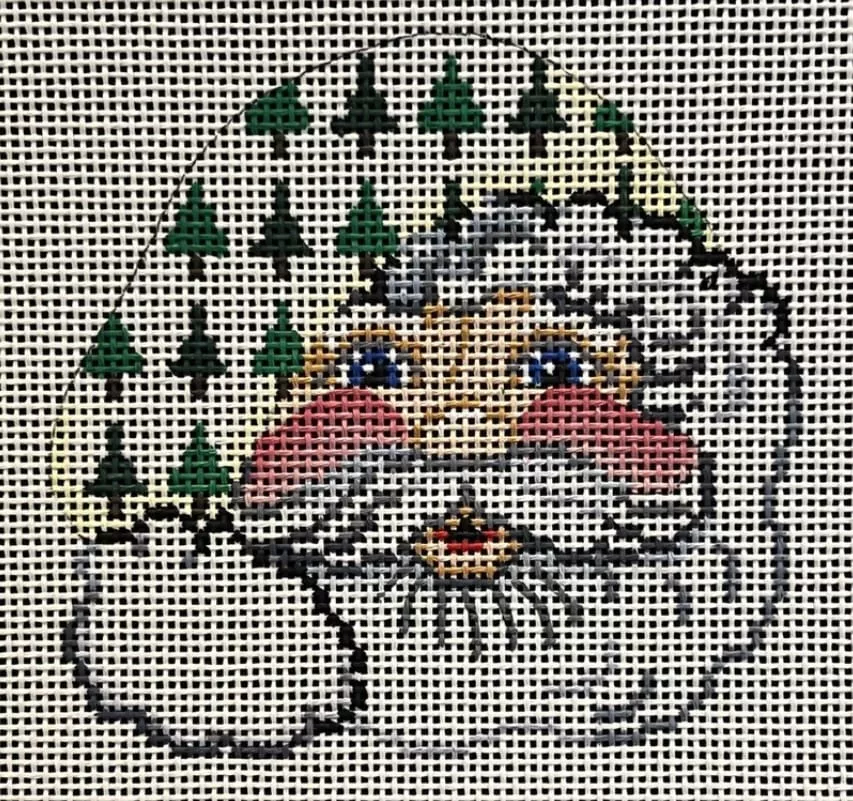 Patti Mann Needlepoint – Santa Face with Trees Hat