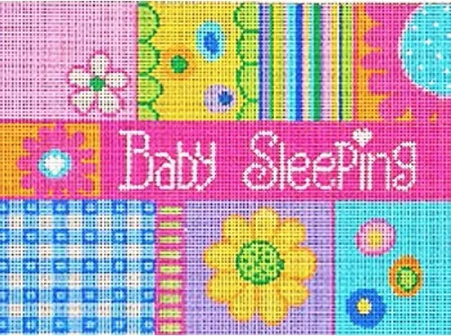 Patti Mann Needlepoint – Shhh…Baby Sleeping Patchwork