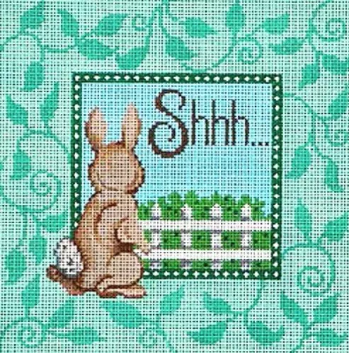 Patti Mann Needlepoint – Shhh…with Bunny