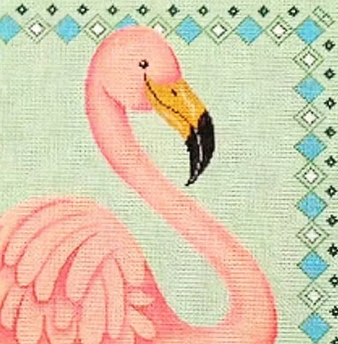 Patti Mann Needlepoint – Single Flamingo