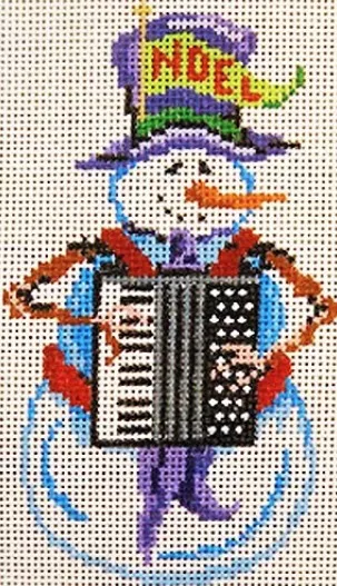 Patti Mann Needlepoint – Snowman Accordion Ornament