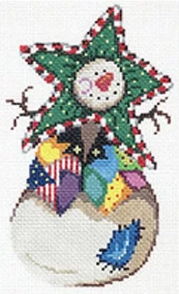 Patti Mann Needlepoint – Snowman Patchwork Vest Ornament