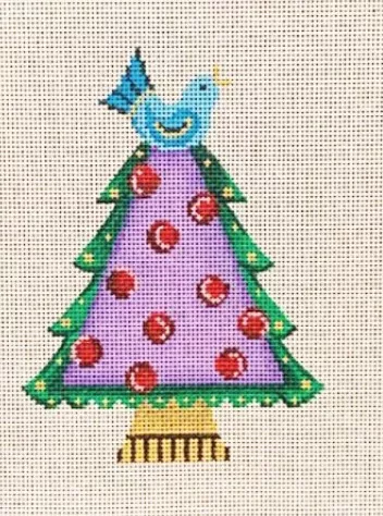 Patti Mann Needlepoint – Songbird on Tree Ornament