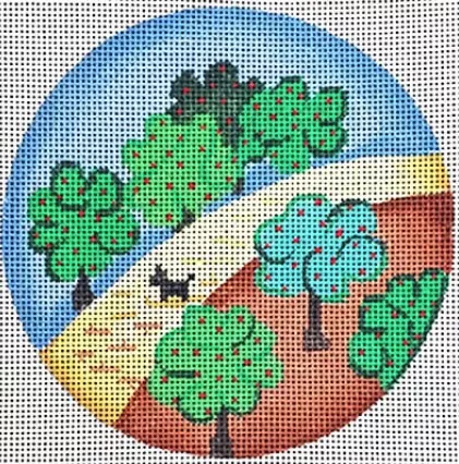 Patti Mann Needlepoint – Toto Apple Orchard Ornament