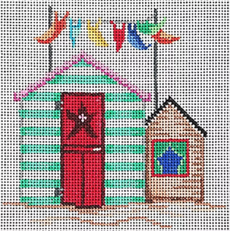 Patti Mann Needlepoint – Two With Flags Cabana