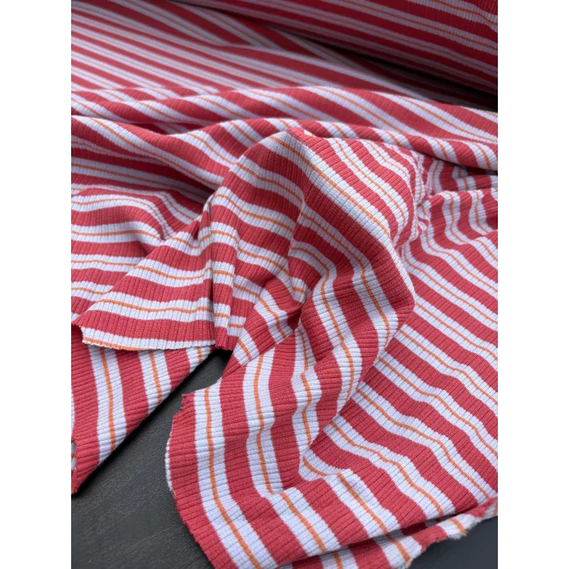 PC B.ROSE 033 heavy cotton rib red striped