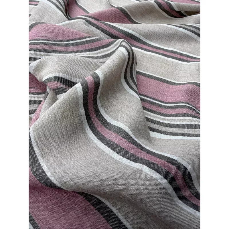 PC DANTE 029 midweight cotton/linnen jacquard pink beige stripe