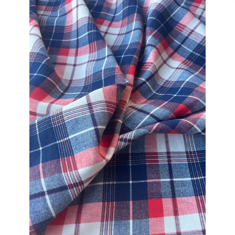 PC JOSEPHA 004 viscose crpe navy/red checks