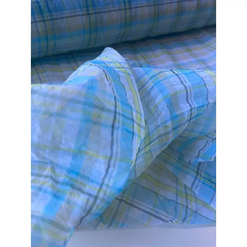 PC KLAAS 020 shiny transparent organza check green