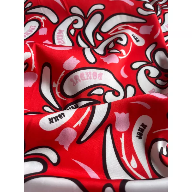 PC REMCO 013 twill red Dondup print