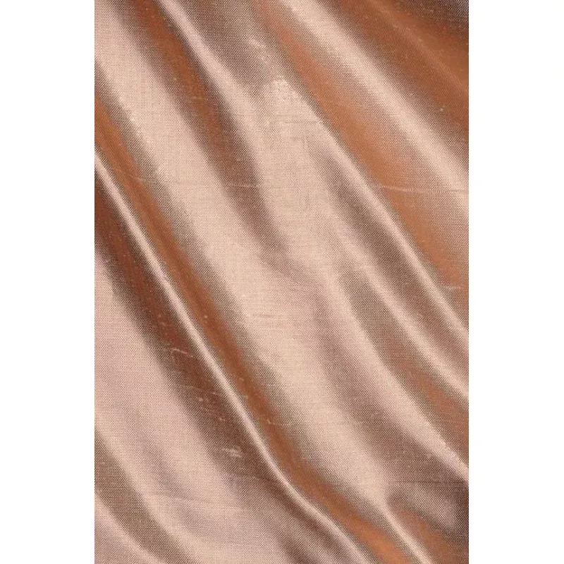 Peach Pink Metallic Shantung Silk Fabric