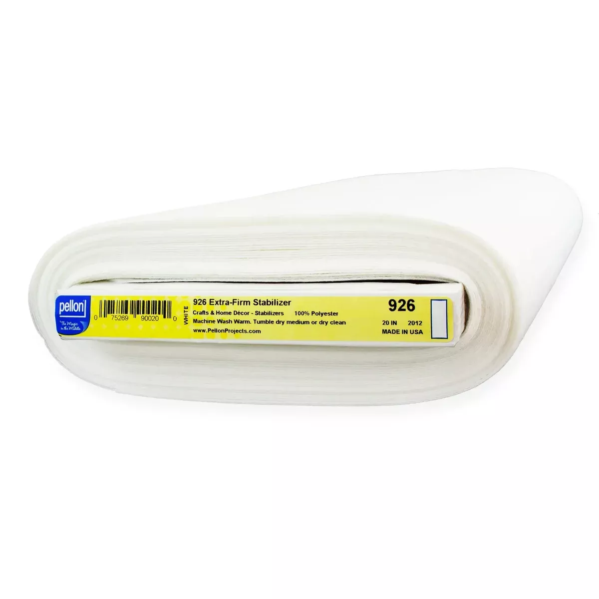 Pellon 926 Sew-In Extra-Firm Stabilizer 20" x 10 yards Bolt. Color: White.