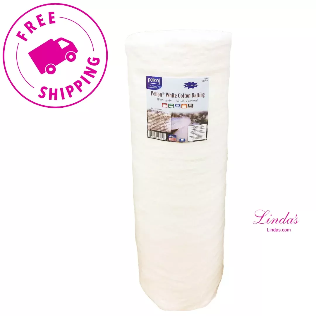 Pellon White Cotton Batting With Scrim 90" x 40 yards Roll.